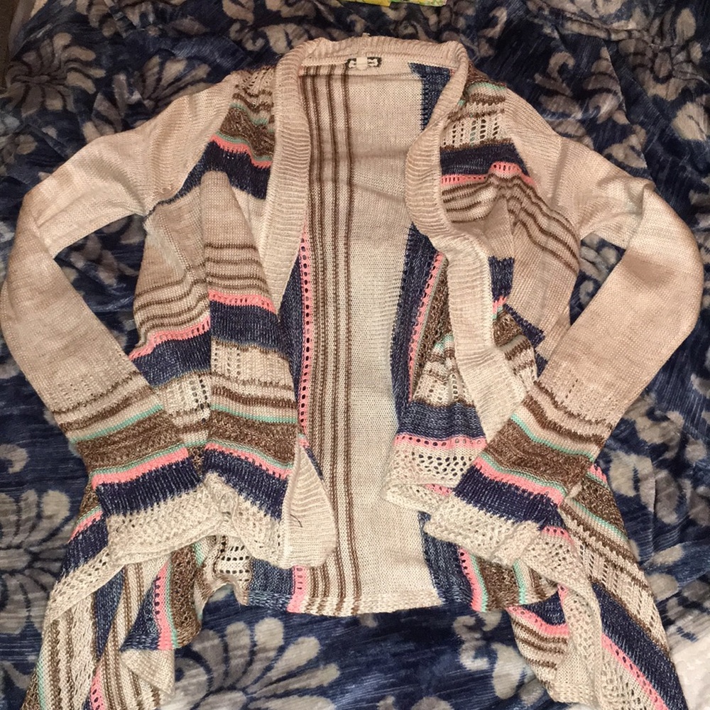 Creme and multicolored cardigan